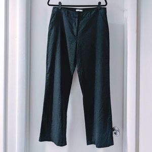 Wide-leg Linen-blend Pants with Slant Pockets